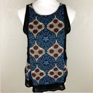 ASTR Geometric Small Sleeveless Blouse Tank Top
